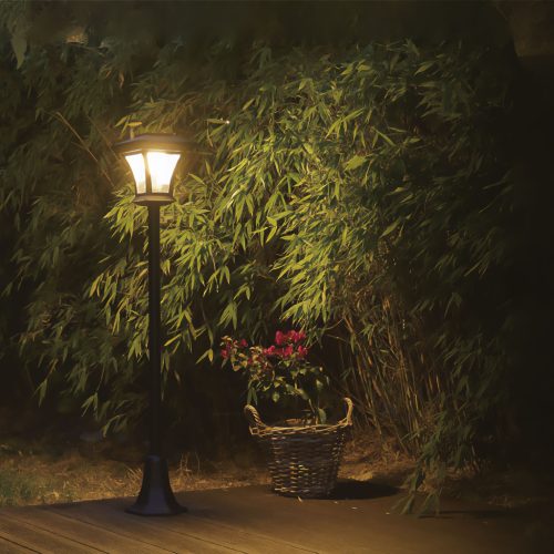 Garden Of Eden LED-es szolár lámpa - kandeláber - 120 cm - 10 LED - fekete - melegfehér (11404)