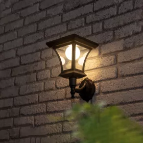   Garden Of Eden LED-es szolár lámpa - fali - 21 x 21 cm - 8 LED - fekete - melegfehér (11404A)