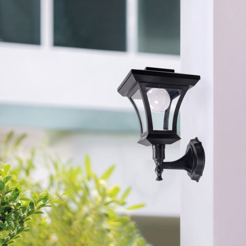 Garden Of Eden LED-es szolár lámpa - fali - 21 x 21 cm - 8 LED - fekete - melegfehér (11404A)