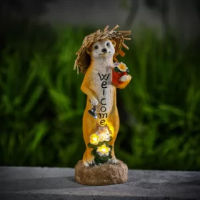   Garden Of Eden LED-es szolár állatfigura - "Welcome" szurikáta - melegfehér LED - 30 cm (11423)