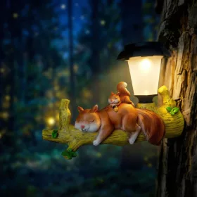   Garden Of Eden LED-es szolár állatfigura - mókus - akasztható - melegfehér LED - 25 x 6 x 19 cm (11421)