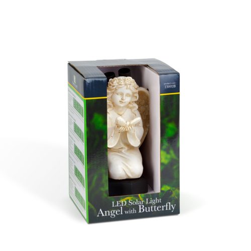 Garden Of Eden Szolár angyalka - pillangó - 1 melegfehér LED - műgyanta - 42 x 11 x 6,5 cm (13002B)