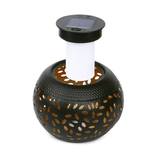 Garden Of Eden Szolár dekor lámpa - lángeffekttel - 12 sárga LED - 15 x 15 x 11 cm (13010)