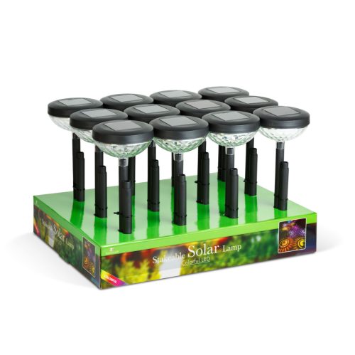 Garden Of Eden Leszúrható szolár lámpa - 1 + 1 melegfehér / RGB SMD LED - fekete - 53 x 11,4 cm (13015)