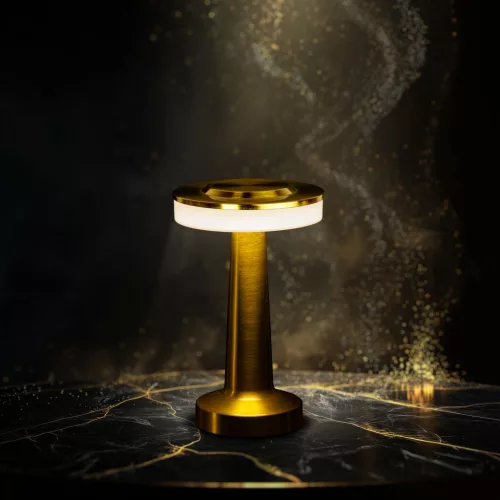 Phenom Asztali lámpa - arany színű - állítható színhőm, fényerő - akkumulátoros - USB (12500A)