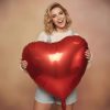 Óriás lufi - piros szív - fólia - 79 cm (56097)