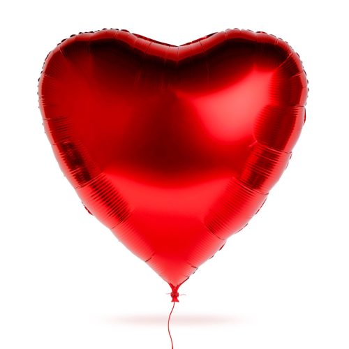 Óriás lufi - piros szív - fólia - 79 cm (56097)