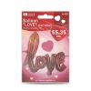 Lufi - "LOVE" felirat - metál bordó, fólia - 55 cm (56100)