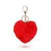Kulcstartó - szív alakú - plüss, piros - 13 x 10 cm (56101)