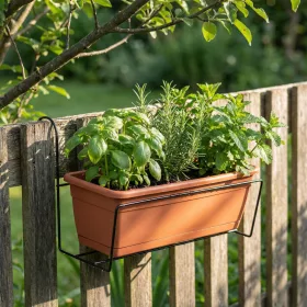   Garden Of Eden Virágosláda tartó - fém, fekete - korlátra - 40 x 22 cm (11500C)