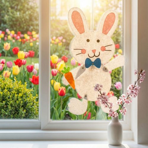 Húsvéti függő dekoráció - nyuszi, filc  (57964B)