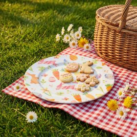 Húsvéti tálca - fém - répás - 33 cm (57969B)