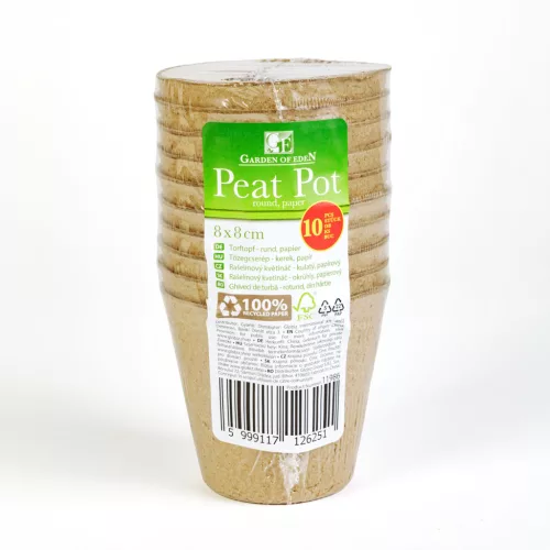 Palántanevelő cserép - Ø8 cm - kerek, papír - 10 db / csomag (11986)