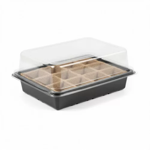 Palántanevelő tálca átlátszó kupolával - 20 x 15 x 10 cm (11990)