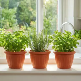 Műanyag virágcserép - terrakotta - 20 cm (11991)