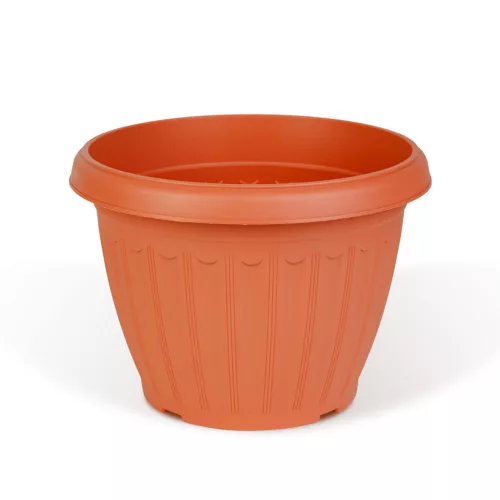 Műanyag virágcserép - terrakotta - 20 cm (11991)