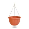 Műanyag függesztett cserép lánccal -  terrakotta - 30 x 18 cm (11993)