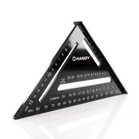   Handy Derékszögű vonalzó és szögmérő - 18,5 cm - fém (11001)