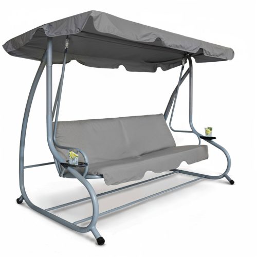 Garden Of Eden Kerti hintaágy - 200 x 120 x 164 cm - szürke - pohártartóval (11493B)