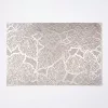 Bewello Tányéralátét - levélmintás - PVC - 45 x 30 cm - ezüst (59051B)