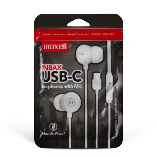 Maxell Maxell vezetékes fülhallgató - fehér - USB-C (INBAX) (52050)