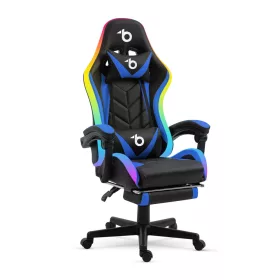   Bemada RGB LED-es gamer szék - karfával, párnával - fekete / kék (BMD1115BL)