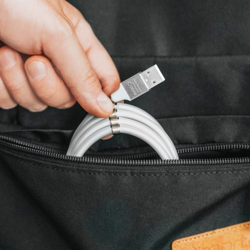 Delight Mágneses adatkábel - MicroUSB - 2A - fehér (55446M-WH)