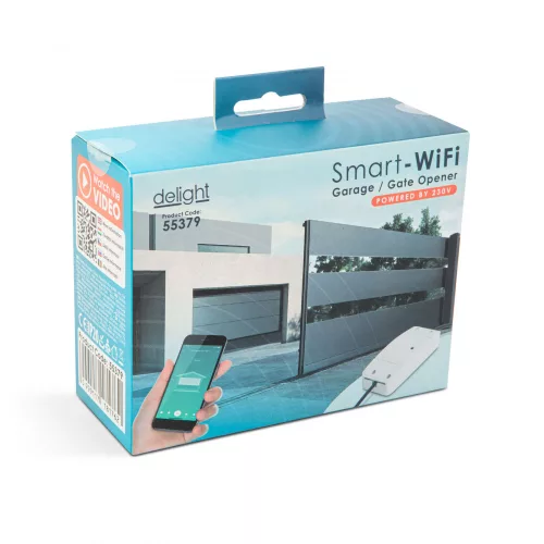 Delight Smart Wi-Fi-s garázsnyitó szett - 230V - nyitásérzékelővel (55379)