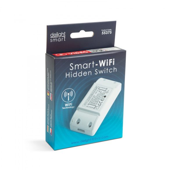 Delight Smart Wi-Fi-s rejtett kapcsoló - 90-250V, 16A - Amazon Alexa, Google Home, IFTTT kompatibilitás (55375)