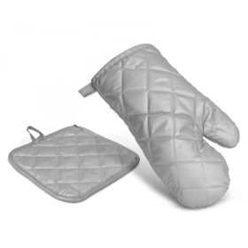   Edényfogó kesztyű és alátét szett - 25 cm - szürke (56051D)