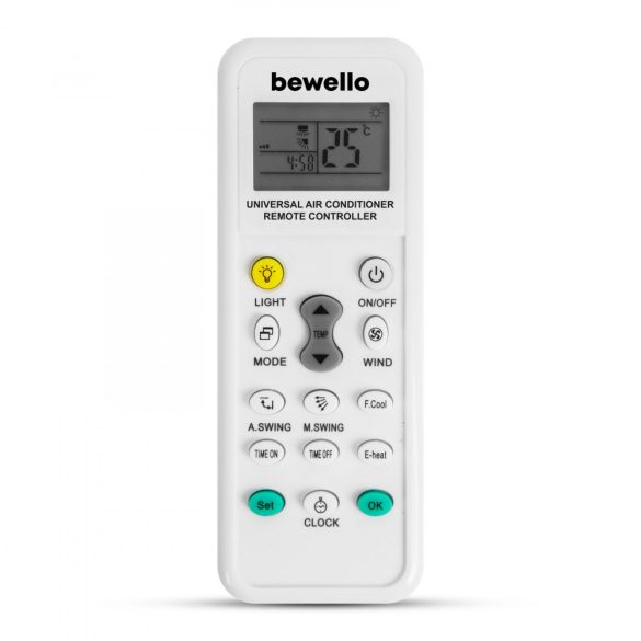 Bewello Univerzális légkondicionáló távirányító - 1000 az 1-ben - 2 x AAA - fehér (BW4008)