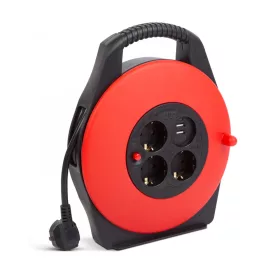   Delight Kábeldob műanyag tartóval - 3 x 1,5 mm² - 2 x USB - 10 m (20239)