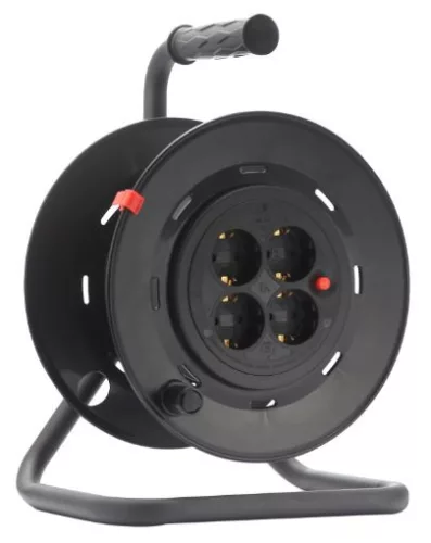 Delight Kábeldob fém tartóval - 4x - 3x1,5 mm² - 25 m (20240)