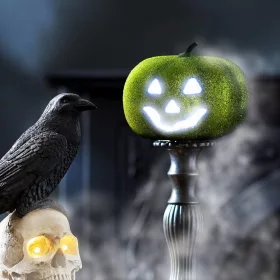   Family Halloween-i RGB LED dekor - habszivacs tök - zöld - 11 cm (58162E)