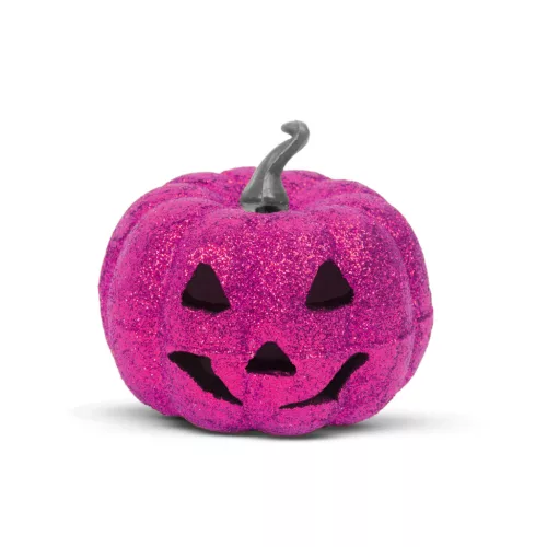 Family Halloween-i RGB LED dekor - habszivacs tök - lila - 11 cm (58162D)