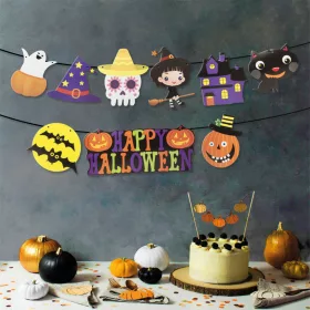   Halloween-i papír girland - többféle motívummal - 3,5 m (58169)
