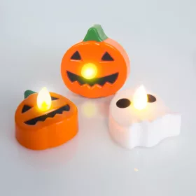   Halloween-i teamécses szett - tök, szellem - elemes - 3 db / csomag (58157)