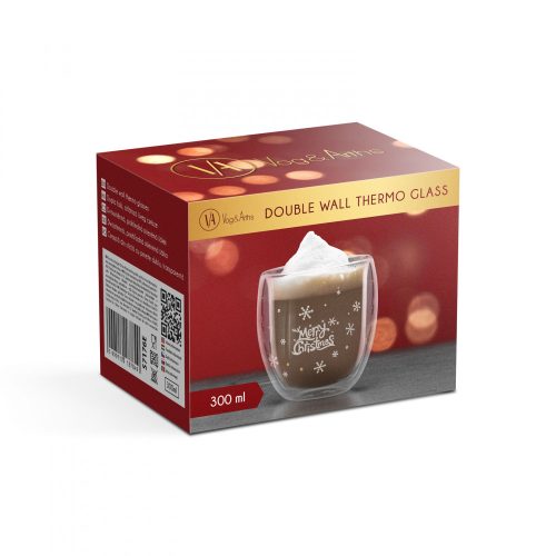Family Karácsonyi duplafalú üveg pohár - 300 ml (57176E)