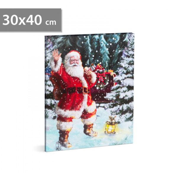 Family Karácsonyi LED-es hangulatkép - fali akasztóval, 2 x AA, 30 x 40 cm (58465)