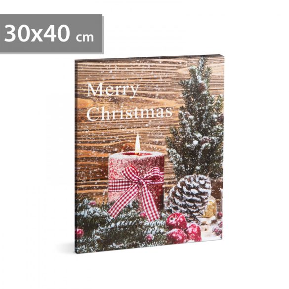 Family Karácsonyi LED-es hangulatkép - fali akasztóval, 2 x AA, 40 x 30 cm (58459)