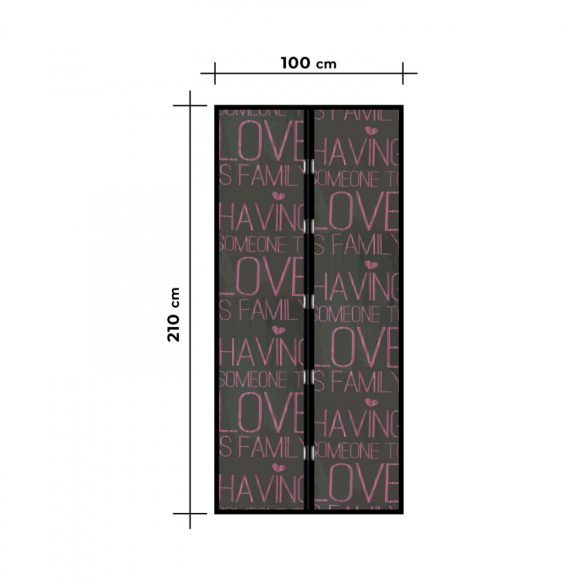 Garden of Eden Szúnyogháló függöny ajtóra -mágneses- 100 x 210 cm - LOVE (11398M)