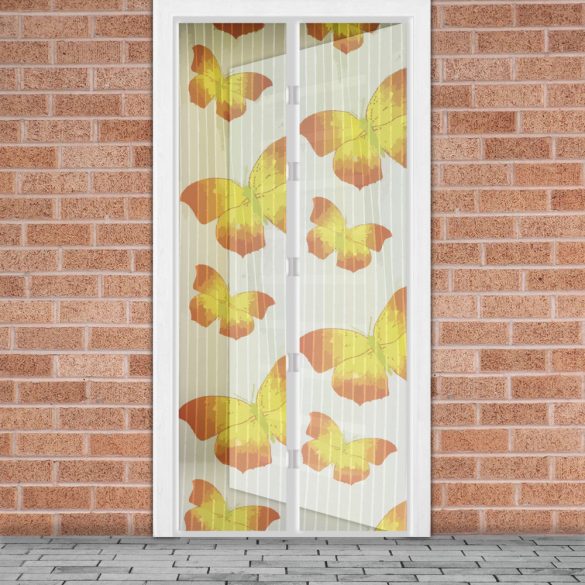 Garden of Eden Szúnyogháló függöny ajtóra mágneses 100 x 210 cm Sárga pillangós (11398L)