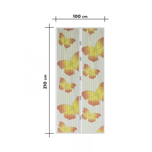 Garden of Eden Szúnyogháló függöny ajtóra mágneses 100 x 210 cm Sárga pillangós (11398L)