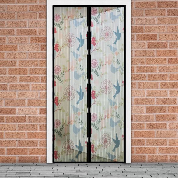 Garden of Eden Szúnyogháló függöny ajtóra -mágneses- 100 x 210 cm - madár mintás (11398J)