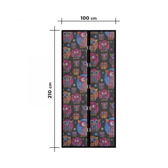 Garden of Eden Szúnyogháló függöny ajtóra mágneses 100 x 210 cm baglyos (11398E)