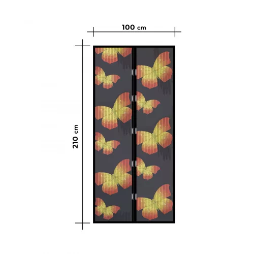 Garden of Eden Szúnyogháló függöny ajtóra mágneses 100 x 210 cm pillangós (11398C)