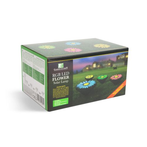 Garden Of Eden Leszúrható LED szolár - virágok - színes - fekete - műanyag - 360 cm (11732)