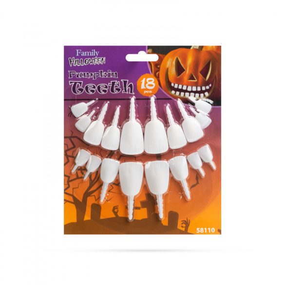 Halloween-i töklámpás fogak - 18 fog / csomag (58110)