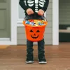 Halloween-i műanyag vödör - tök mintás - 20 x 15 cm (58115)