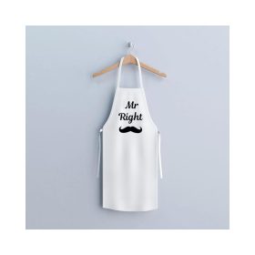   Konyhai kötény - "Mr. Right" felirattal - 80 x 70 cm - 200 gsm (DA00282A)